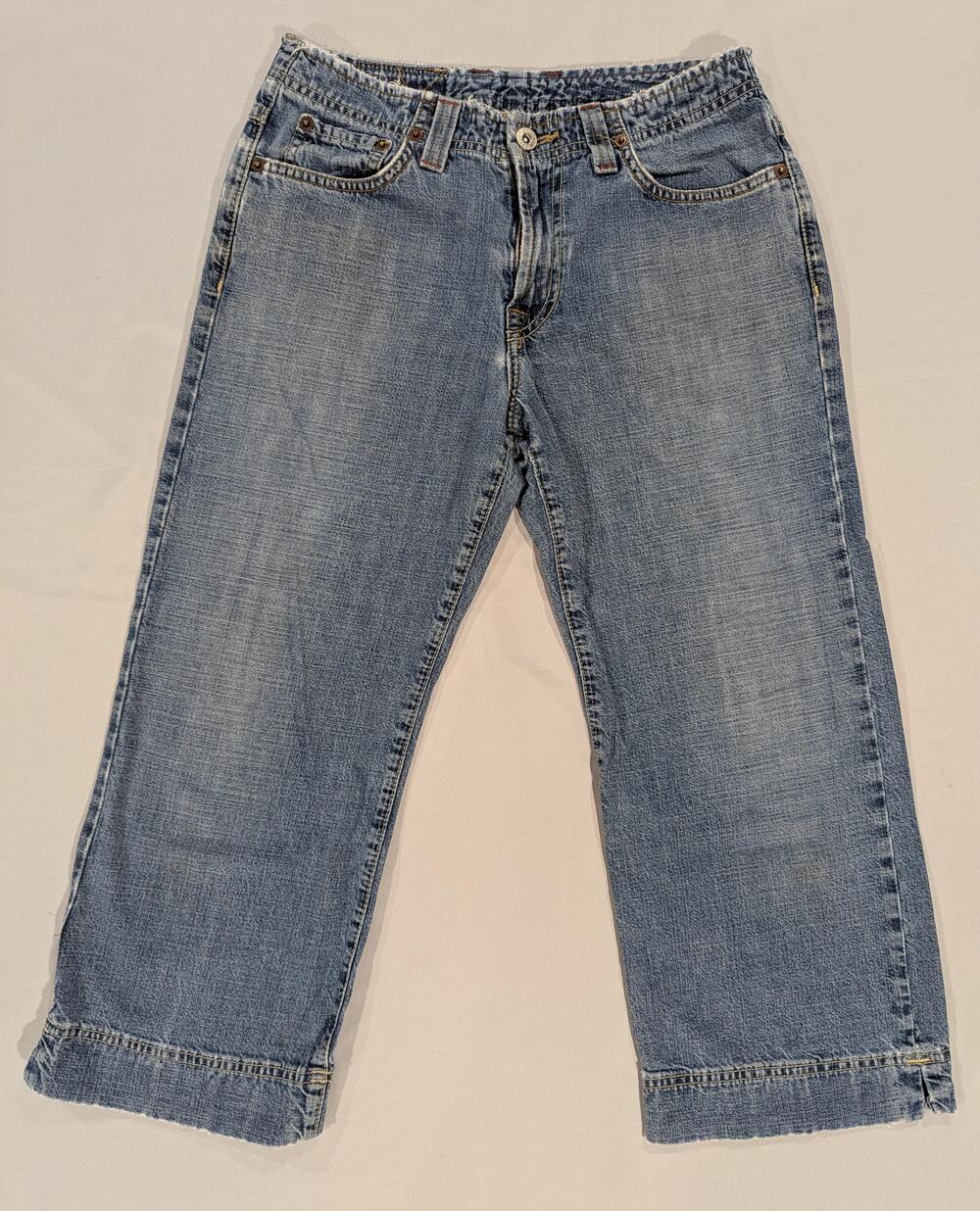 Lucky Brand Jeans Womens 4/27 Blue Light Wash Mid Rise Rancher Crop USA Denim